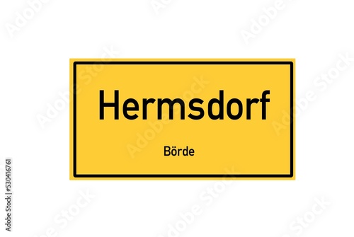 Isolated German city limit sign of Hermsdorf located in Sachsen-Anhalt photo