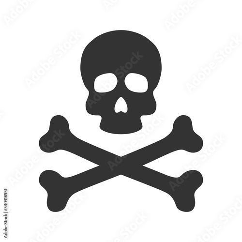 Skull and crossbones isolated on white background
