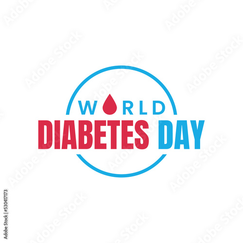 Modern World Diabetes Day isolated design, Globe, Blood, Health