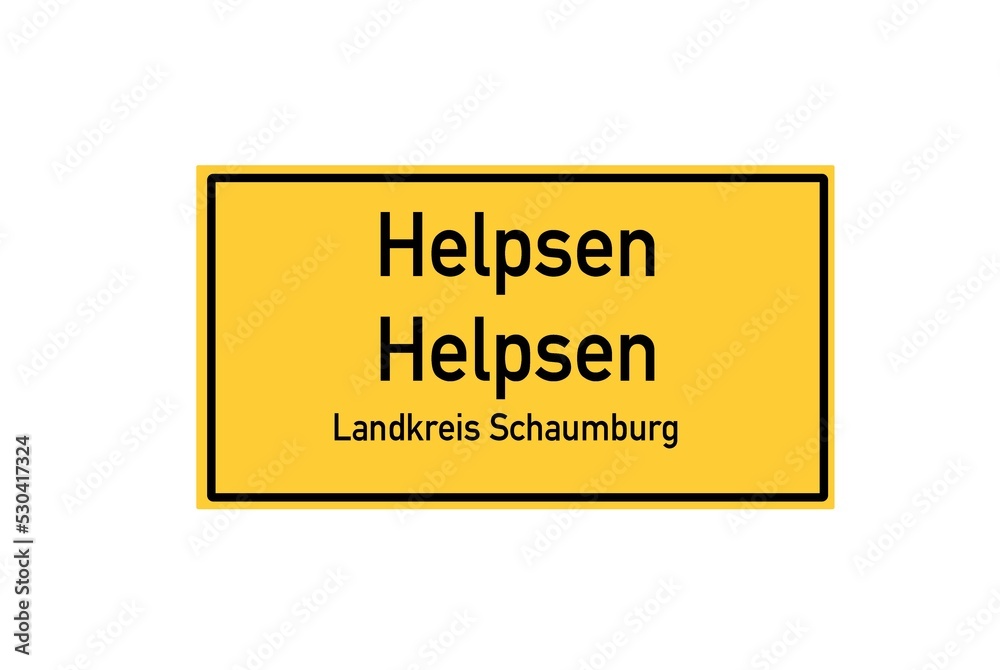 Isolated German city limit sign of Helpsen Helpsen located in Niedersachsen Isolated German city limit sign of Helpsen Helpsen located in Niedersachsen