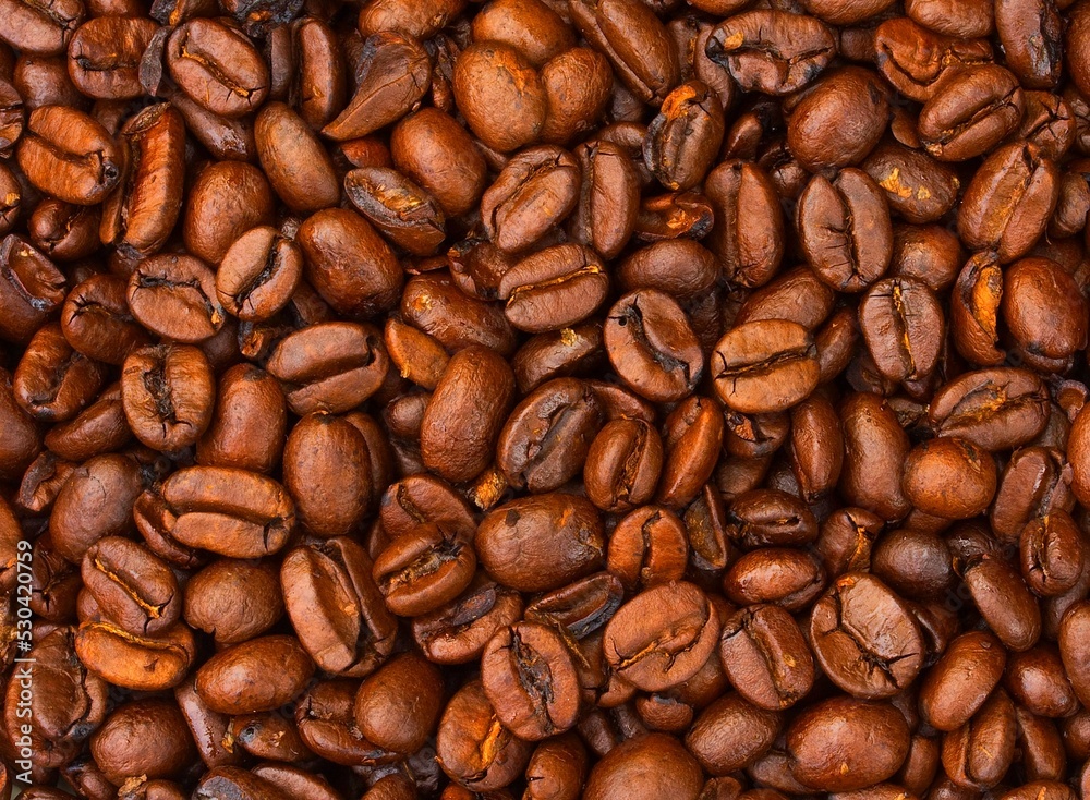 Cereal coffee in bulk on a black background. Cereal coffee in bulk on a black background.
