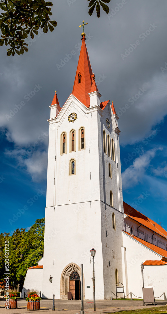Renovated oldest medieval Lutheran church of Saint John in old town Cesis, Latvia, Europe