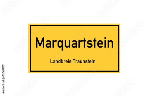 Isolated German city limit sign of Marquartstein located in Bayern photo