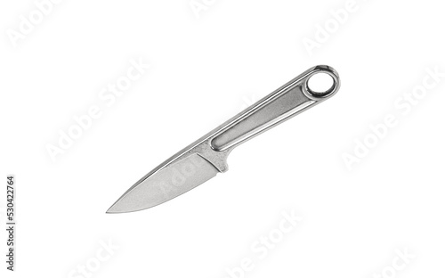 A knife with a metal handle made from a wrench. Tool weapon. Isolate on a white back.