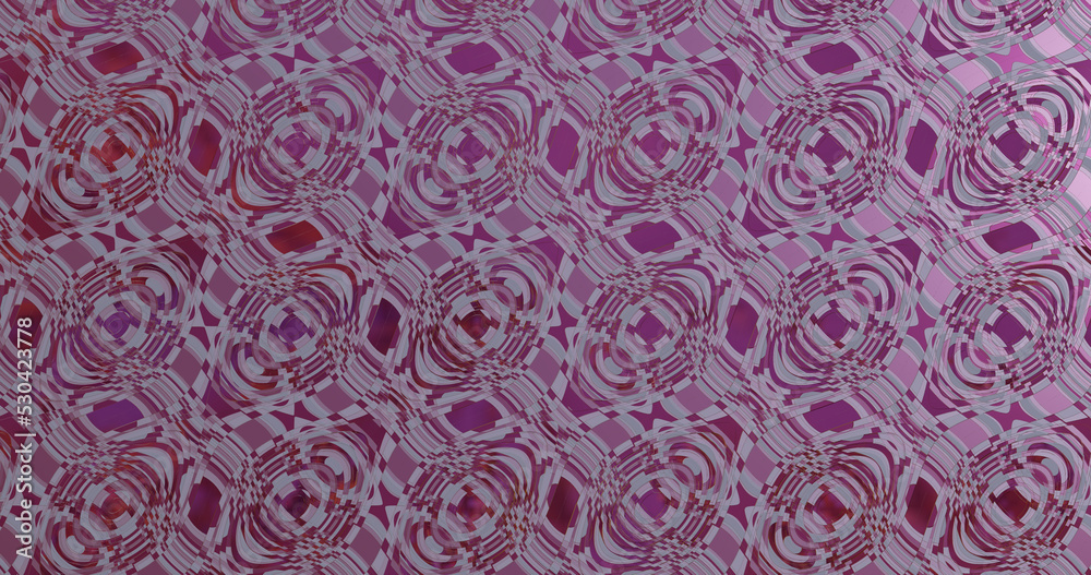 Render with a decorative background of twisted lines and circles in purple and red Render with a decorative background of twisted lines and circles in purple and red