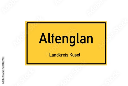 Isolated German city limit sign of Altenglan located in Rheinland-Pfalz photo