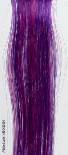 Purple straight hair strands