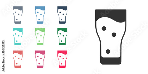 Black Glass of beer icon isolated on white background. Set icons colorful. Vector