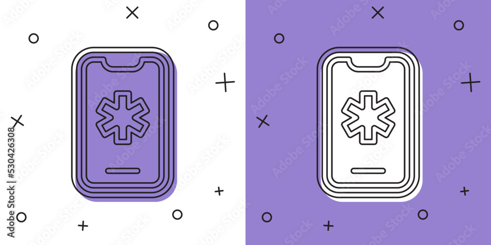 Set Telephone with emergency call 911 icon isolated on white and purple background. Police, ambulance, fire department, call, phone. Vector Set Telephone with emergency call 911 icon isolated on white and purple background. Police, ambulance, fire department, call, phone. Vector