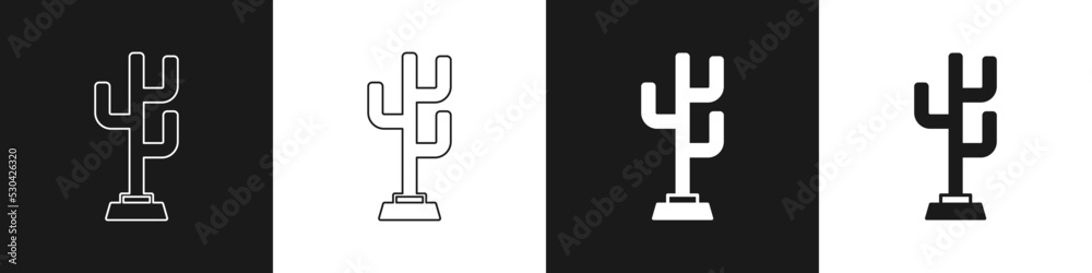 Set Coat stand icon isolated on black and white background. Vector Set Coat stand icon isolated on black and white background. Vector
