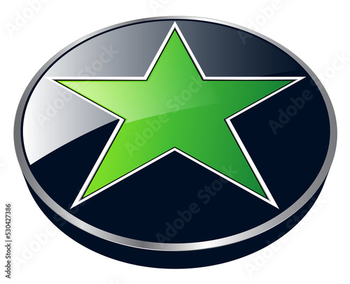 logo 3d star, black and gre...