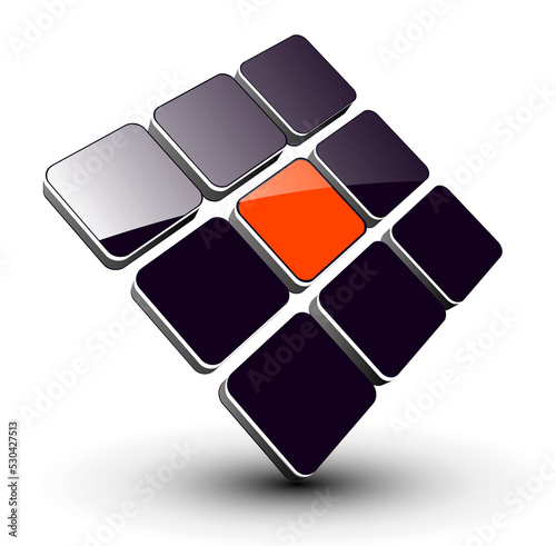 Icon 3d glossy cubes isolat...