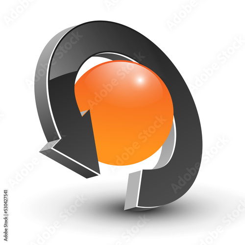 Modern icon or logo, 3D arr...