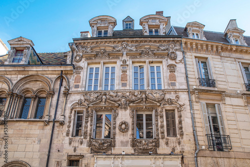 Beautiful architecture in the city centre of Dijon in France