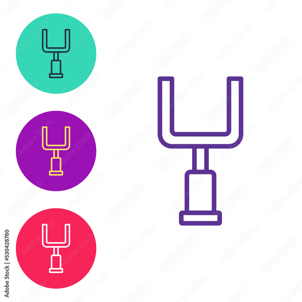 Set line American football goal post icon isolated on white background. Set icons colorful. Vector Set line American football goal post icon isolated on white background. Set icons colorful. Vector