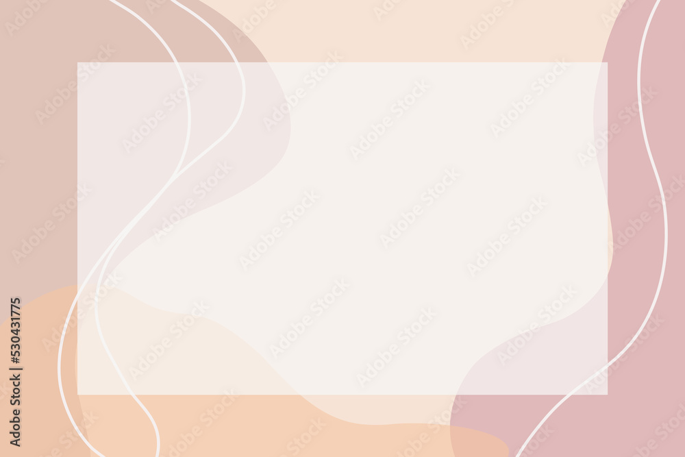 empty white paper mockup on pastel pink and beige abstract background