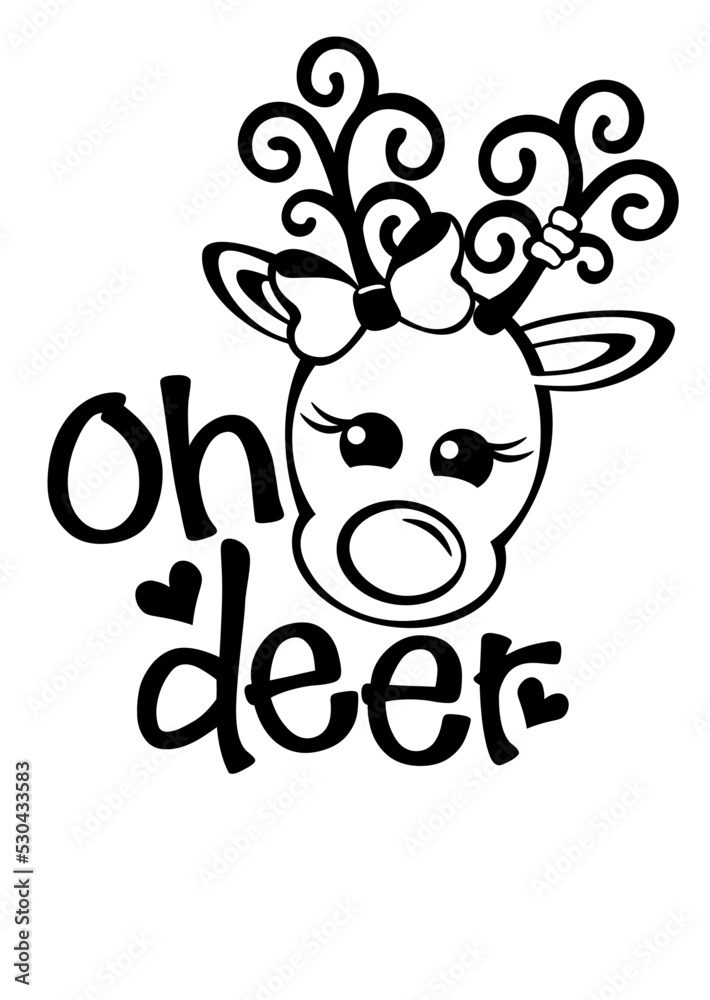 Oh deer quote. Santa reindeer face clipart. Christmas decor Oh deer quote. Santa reindeer face clipart. Christmas decor