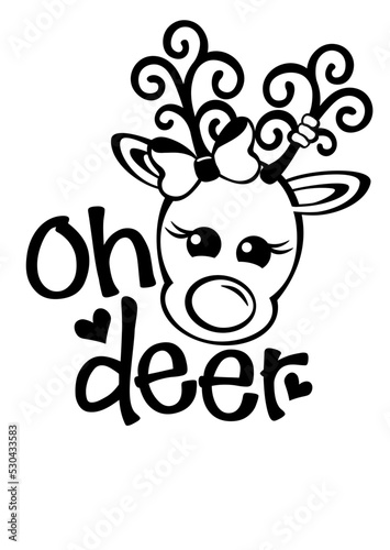 Oh deer quote. Santa reindeer face clipart. Christmas decor
