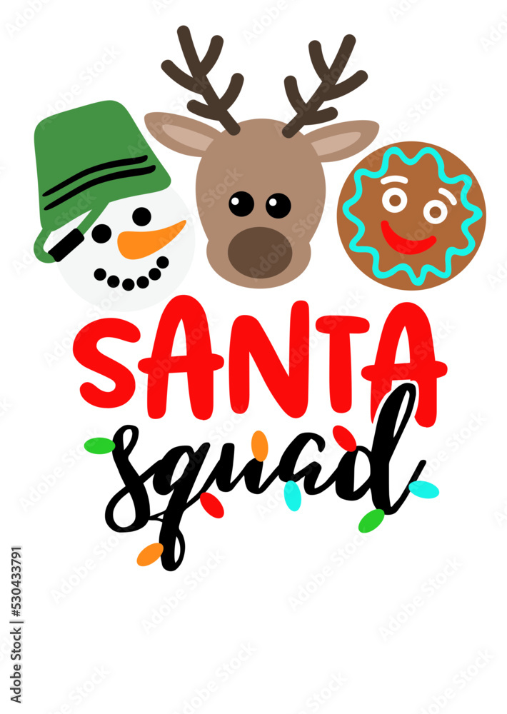 Santa squad vector file svg. Christmas deer, snowman, cookies clipart. Reindeer antlers, snowflakes Santa squad vector file svg. Christmas deer, snowman, cookies clipart. Reindeer antlers, snowflakes
