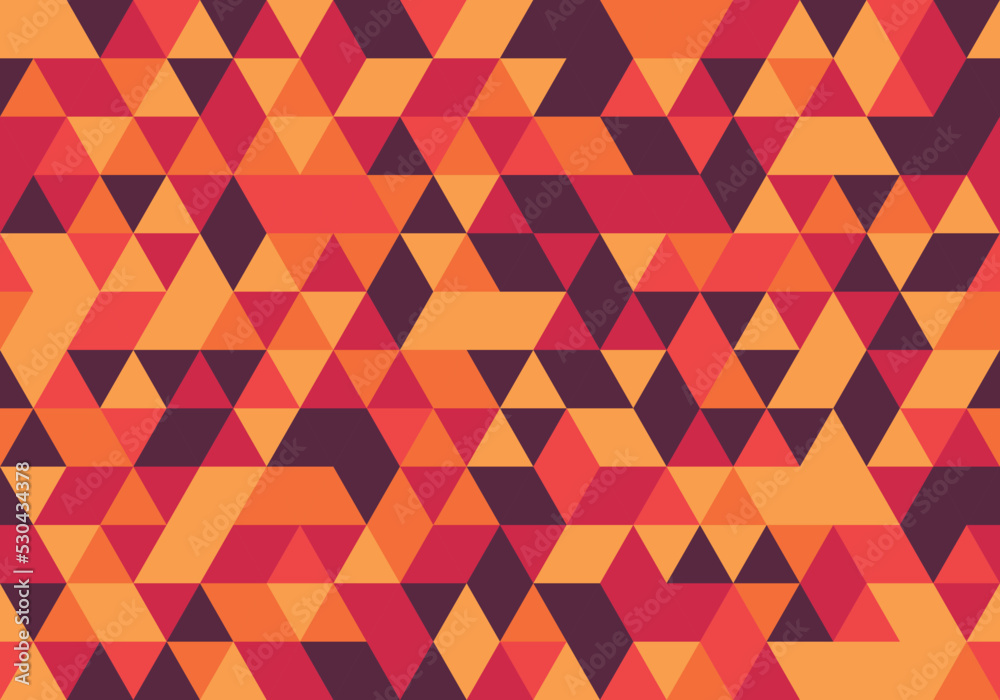 Fototapeta premium Orange Triangle repeat pattern design decoration. abstract vector