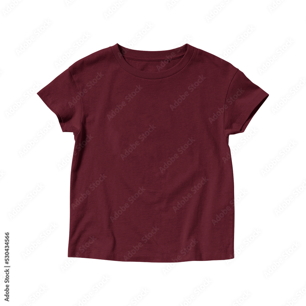 Blank Maroon T-shirt Crew Neck Short Sleeve for Kids