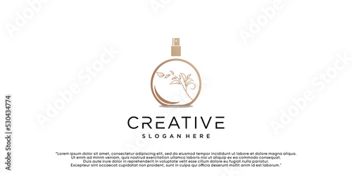 Parfum logo design with concep simple Premium Vector