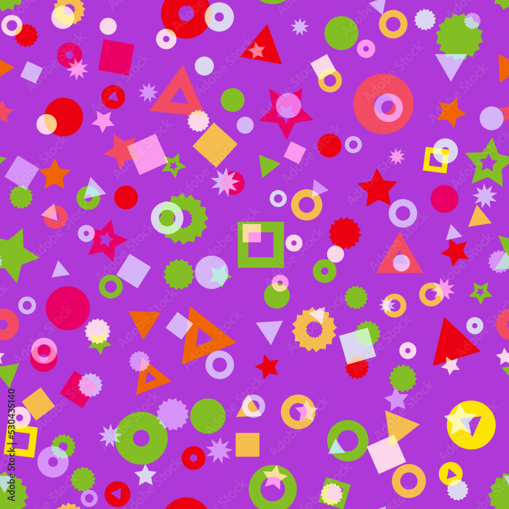 Kids geometric shapes seamless vector pattern. Kids geometric shapes seamless vector pattern.