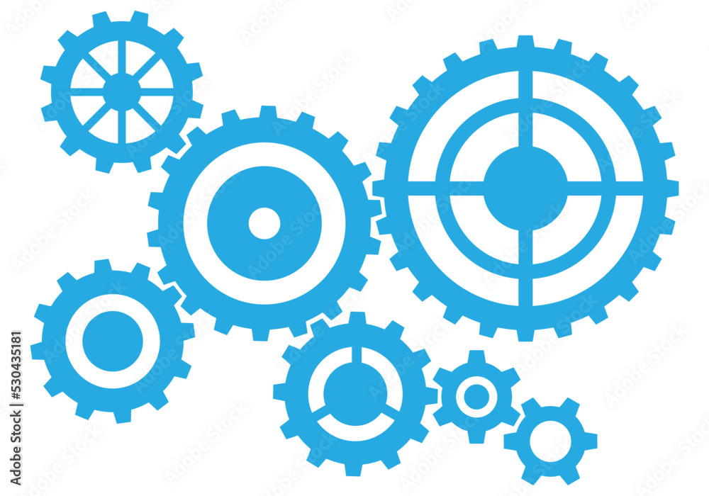Isolated gears element in flat style Isolated gears element in flat style