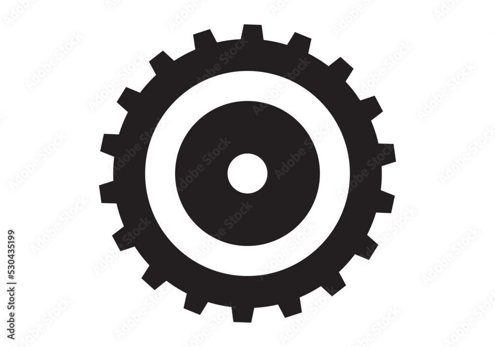 Isolated gear element in flat style Isolated gear element in flat style