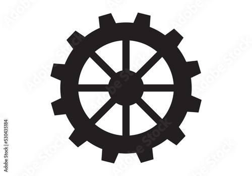 Isolated gear element in flat style