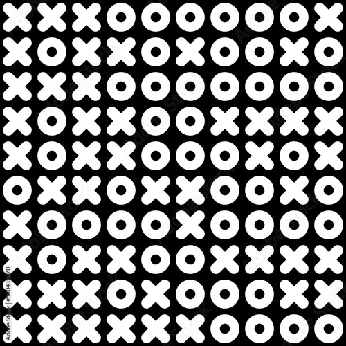 Abstract ornament tic tac toe. Seamless vector wallpaper. Repeat decor of game tic-tac-toe, tile design.