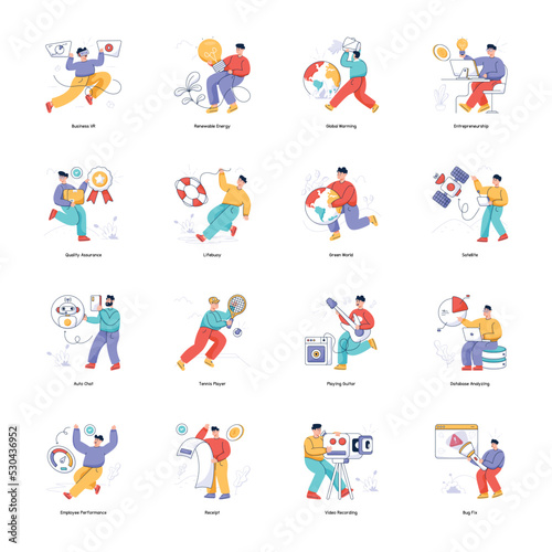 Pack of Business and Money Flat Illustrations