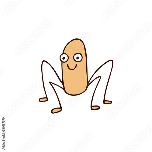 Halloween 2022 - October 31. A traditional holiday, the eve of All Saints Day, All Hallows Eve. Trick or treat. Vector illustration in hand-drawn doodle style. Funny cute spider.