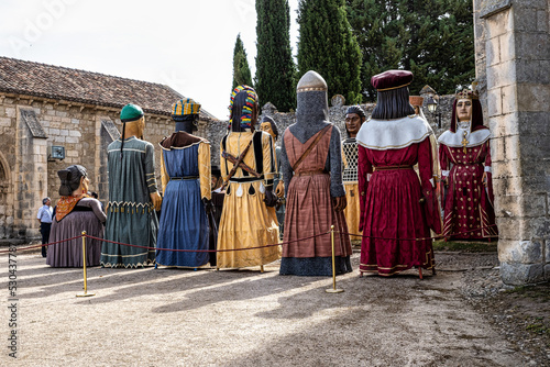 Gigantes and cabezudos in Burgos, Castile and Leon, Spain. Giants and Big Heads parade is typical in Spain photo