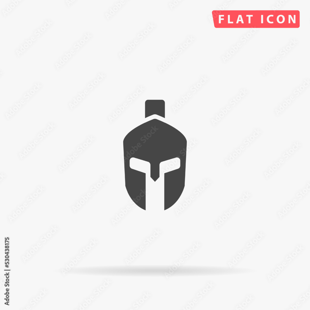 Fototapeta premium Spartan helmet flat vector icon
