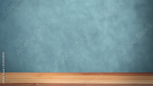 wooden table and gray background