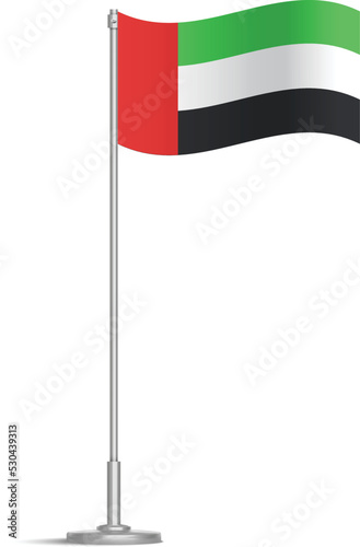 United Arab of Emirates Flag design with holder suitable for many uses , UAE flag  photo