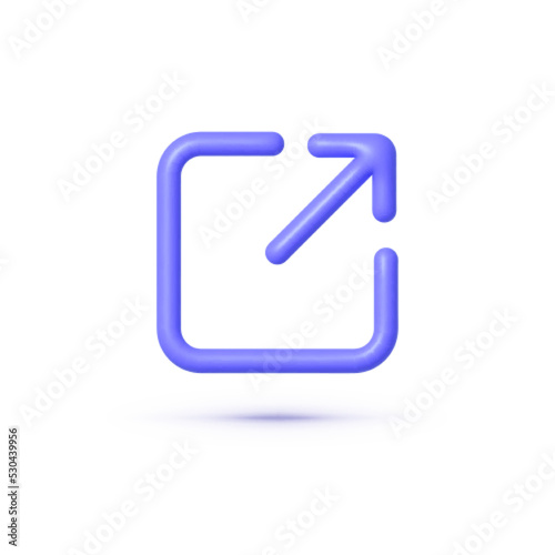 External link 3d on white background. Isolated vector illustration