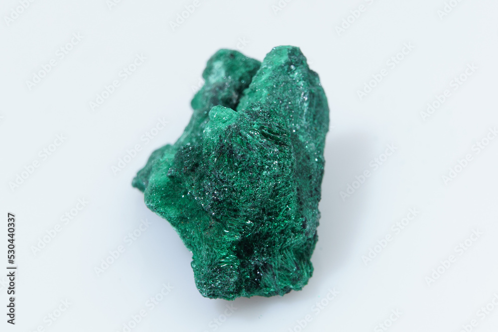 Natural gemstone green malachite on white background Natural gemstone green malachite on white background