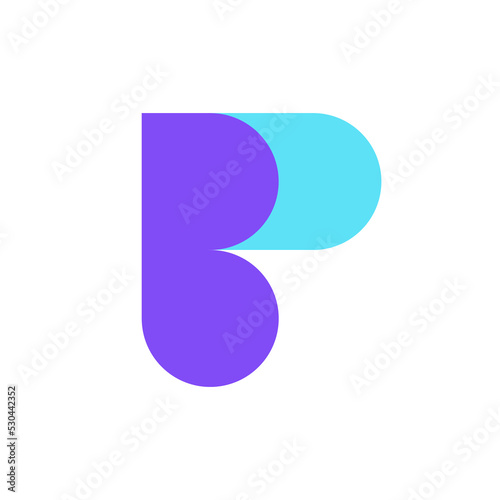 Letter BP PB modern colorful logo design