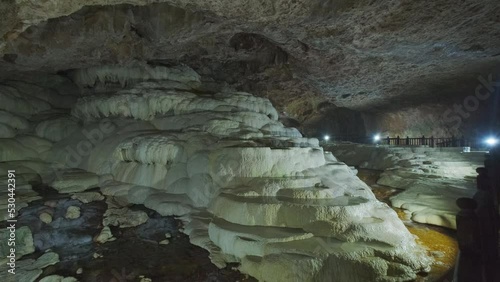 Close up view of Cave in Denizli. 4K footage in Turkey photo