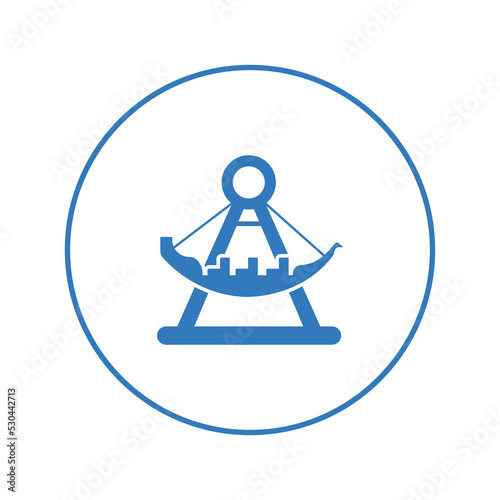 Amusement boat dragon swing icon | Circle version icon |