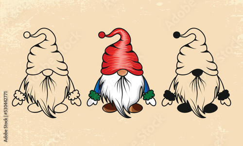 Christmas Gnomes Vector illustration collection photo