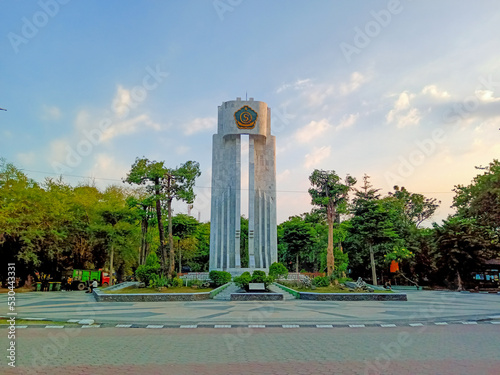 Sidoarjo, Indonesia - 13 september 2022 : The Sidoarjo Monument in the Sidoarjo Square
