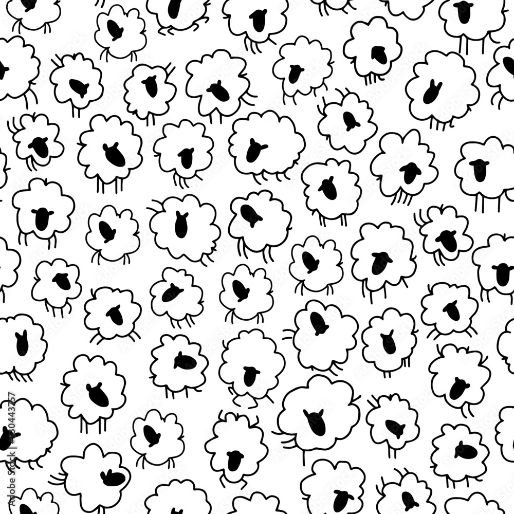 Fototapeta premium seamless pattern with a laconic pattern of cute sheep
