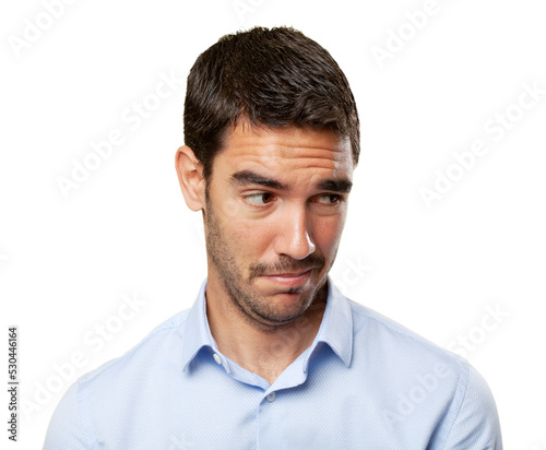 Young businessman doubt gesture