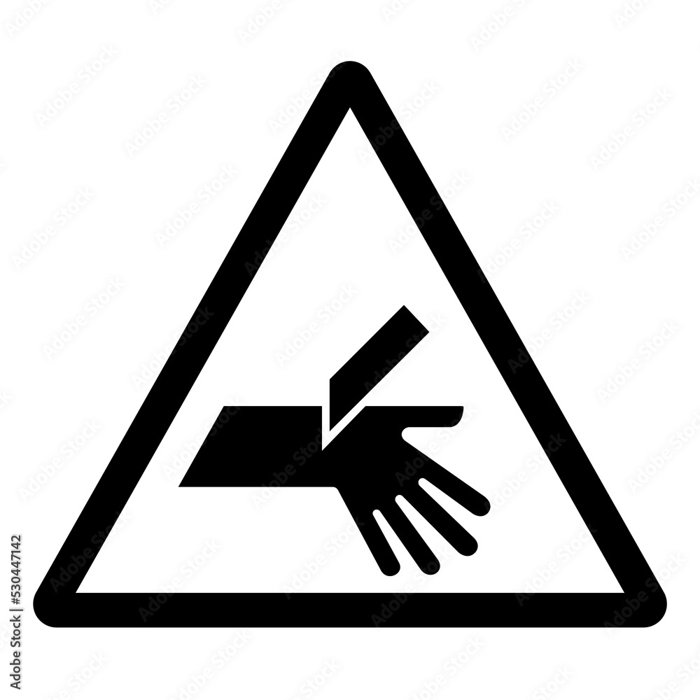 Warning Cutting Hand Symbol Sign ,Vector Illustration, Isolate On White ...