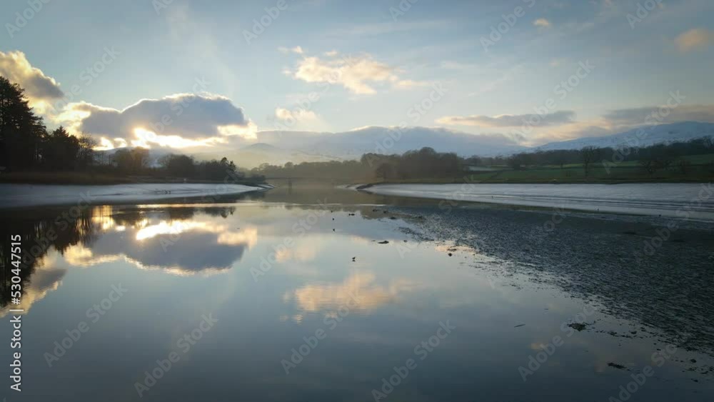 Snowdonia aerial landscapes from Conwy River, near Bodnant Gardens in North Wales, UK. View 7 Snowdonia aerial landscapes from Conwy River, near Bodnant Gardens in North Wales, UK. View 7