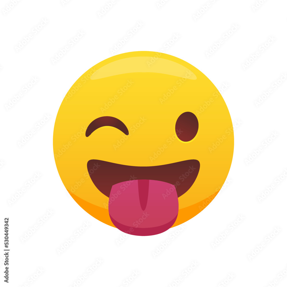 Winking emoji with tongue. Vector illustration