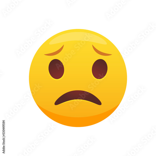 Disappointed emoji. Sad face, unhappy emoticon 